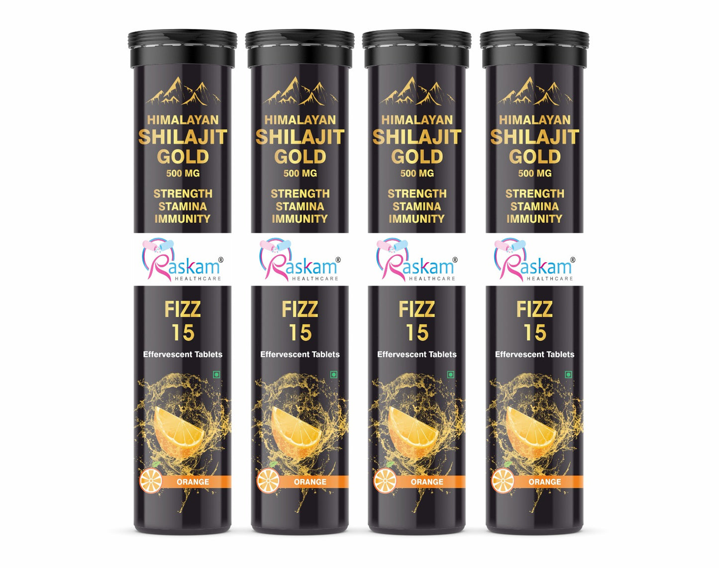 Raskam Shilajit Gold Effervescent Tablets | Ayurvedic Himalayan Shilajit Original Effervescent Tablets For Men | Helps In Boosting Strength, Stamina & Power | Pure Shilajit Gold For Men | 15 Effervescent Tablets