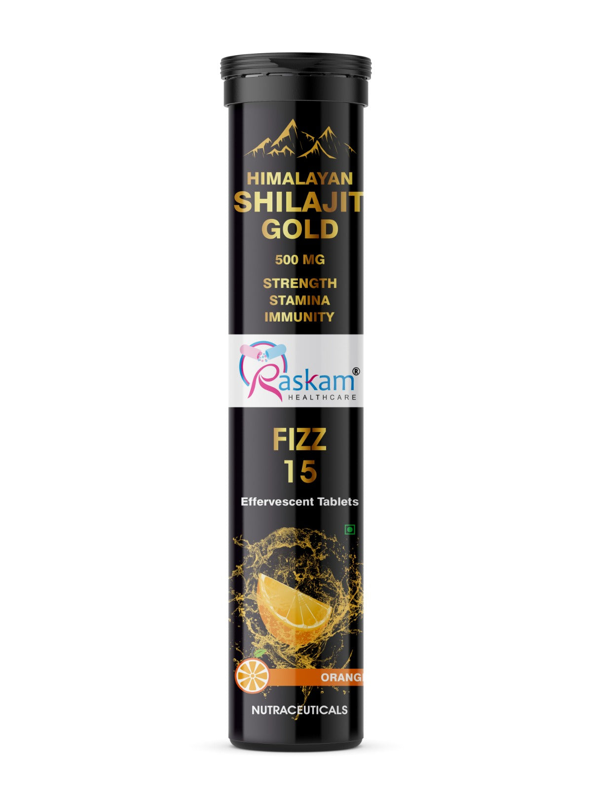 Raskam Shilajit Gold Effervescent Tablets | Ayurvedic Himalayan Shilajit Original Effervescent Tablets For Men | Helps In Boosting Strength, Stamina & Power | Pure Shilajit Gold For Men | 15 Effervescent Tablets