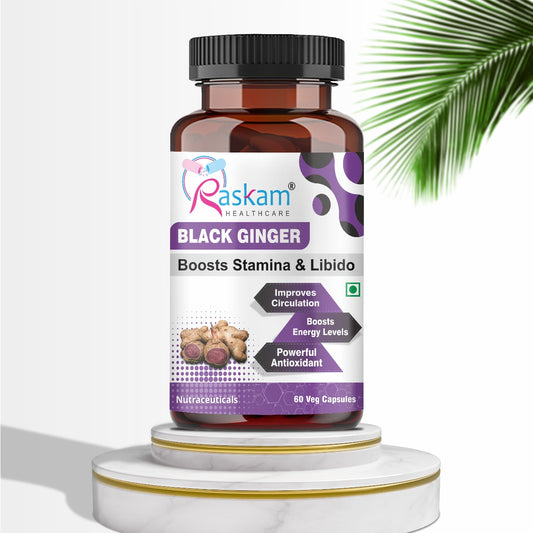 Raskam Black Ginger- 60 Capsules for Men & Women | Energy Boost, Anti-Inflammatory Properties