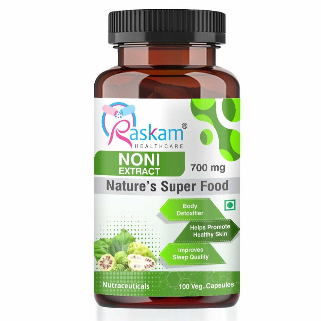 Raskam Noni Extract 700mg-100 Veg Capsules-Good For Body Detoxifier, Immunity Booster, Joint Pain Relief , Restful Sleep